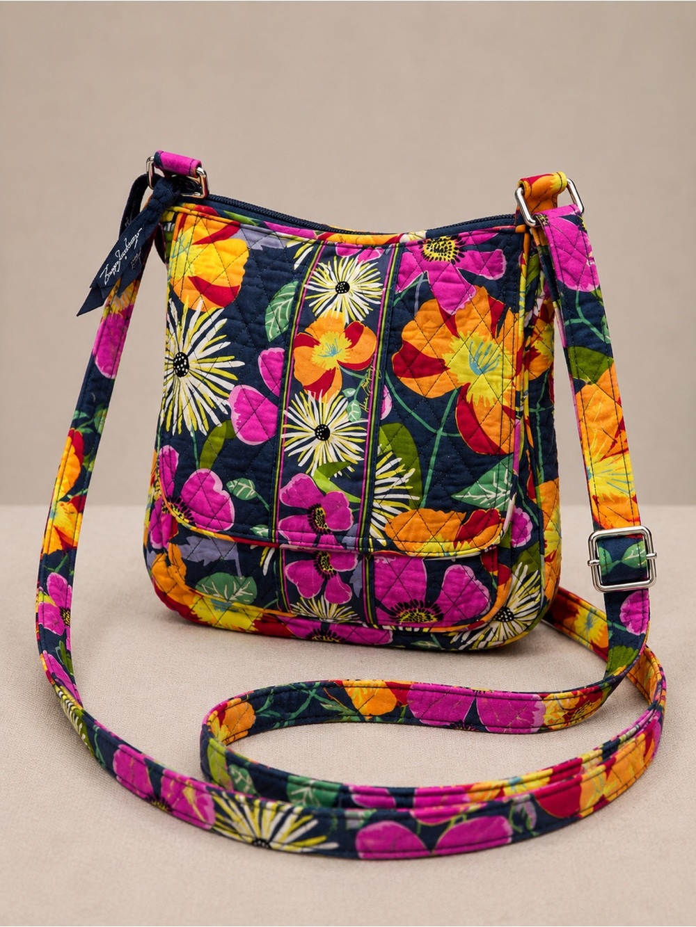 Vera Bradley Jazzy Blooms Crossbody Mail Bag Floral Cottage Bohemian Retired
